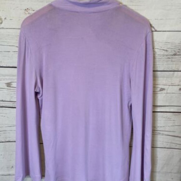 Escada Jersey Top Tie Neck Size Med 40 Msrp $425 Lavender - Picture 2 of 8